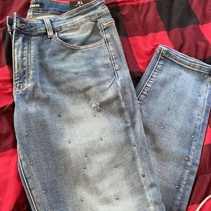 Vocal rhinestone jeans